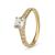 9k Gold Cubic Zirconia 4 Claw Solitaire & Pave Shoulders Ring (0.75ct)